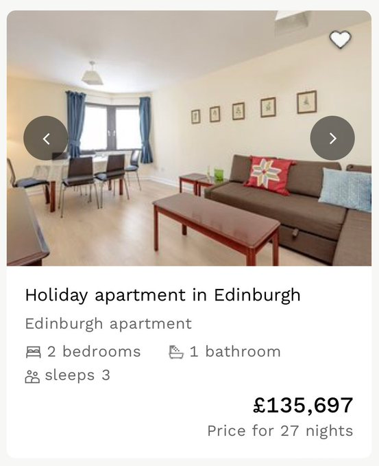 Advert for extortionately-priced Edinburgh flat
